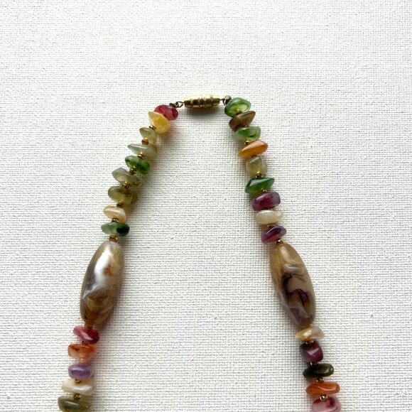 Vintage Colorful Lucite Chip and Bead Necklace - Picture 5 of 5